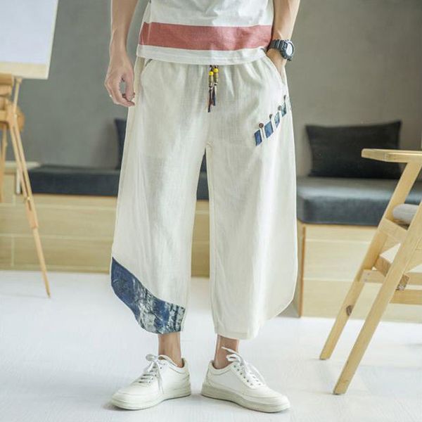 men's casual summer beach wide-leg pants 2020 new cropped harem trouser plus size loose solid color cotton linen, Black
men's casual summer beach wide-leg pants 2020 new cropped harem trouser plus size loose solid color cotton linen, Black