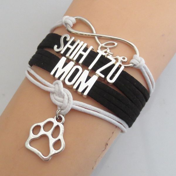 fashion bracelet handmade leather infinity love shih tzu dog breed puppy paw charm bracelet, Golden;silver
fashion bracelet handmade leather infinity love shih tzu dog breed puppy paw charm bracelet, Golden;silver