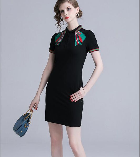 bow embroidery contrast women mini dresses stand collar a-line street style dresses above-knee short sleeve, Black;pink
bow embroidery contrast women mini dresses stand collar a-line street style dresses above-knee short sleeve, Black;pink