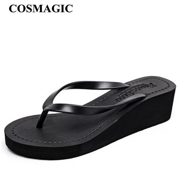 cosmagic fashion solid flip flops wedge slipper 2019 new women summer beach platform handmade med heel slide, Black
cosmagic fashion solid flip flops wedge slipper 2019 new women summer beach platform handmade med heel slide, Black