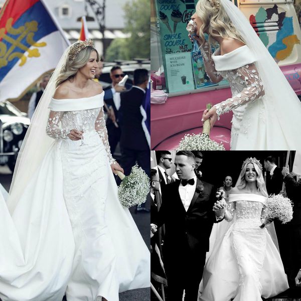 elegant mermaid wedding dresses with detachable train lace applique robes de mariée sweep train custom made country wedding dress long, White
elegant mermaid wedding dresses with detachable train lace applique robes de mariée sweep train custom made country wedding dress long, White