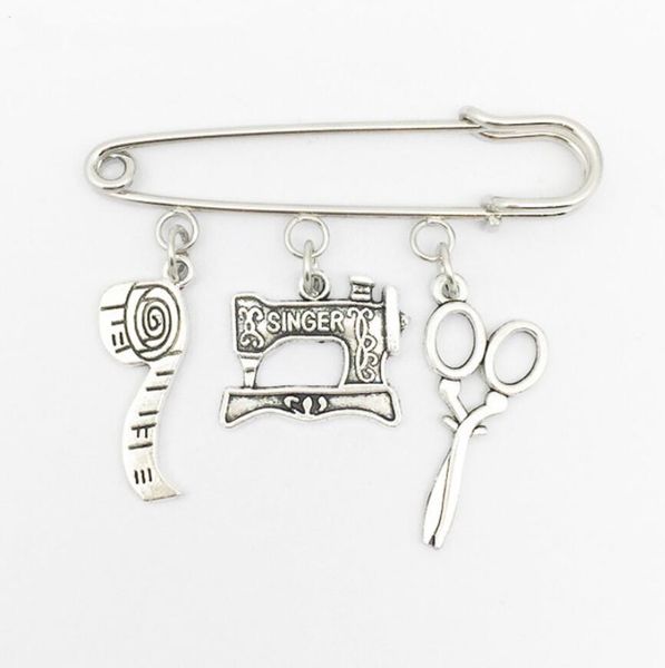 2019 new style ancient silver sewing machine scissors ruler brooch seamstress brooch dress elegant designer jewelry friend holiday gift, Gray
2019 new style ancient silver sewing machine scissors ruler brooch seamstress brooch dress elegant designer jewelry friend holiday gift, Gray