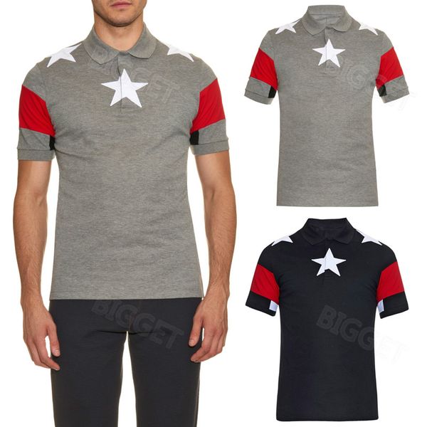 stars patch striped cuban fit polo man style cotton embroidery appliques turn neck short polos shirt, White;black
stars patch striped cuban fit polo man style cotton embroidery appliques turn neck short polos shirt, White;black