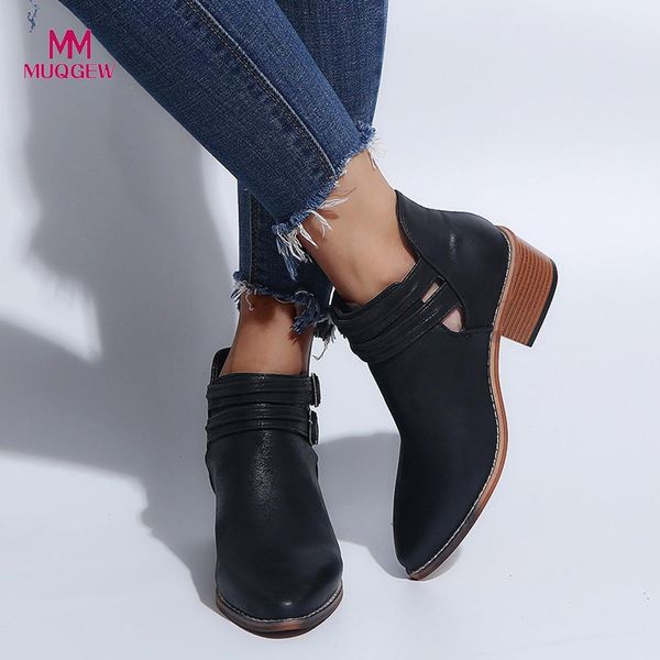 women autumn winter boots ponited toe shoes pure color booties buckle strap square heel single shoes wedges outdoor warm, Black
women autumn winter boots ponited toe shoes pure color booties buckle strap square heel single shoes wedges outdoor warm, Black