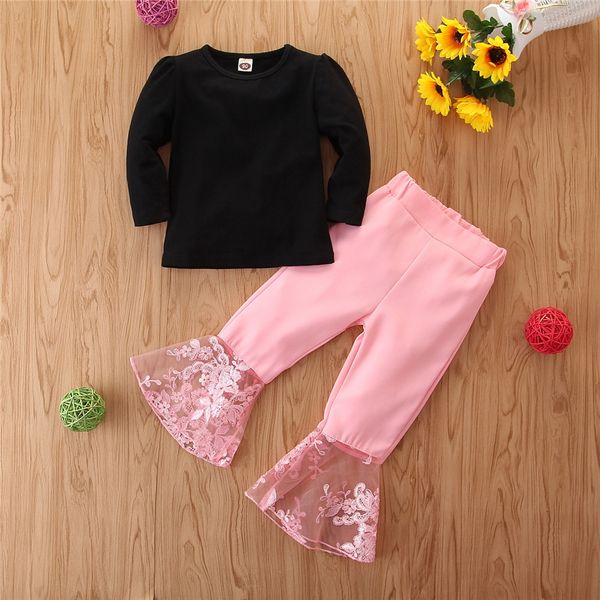 2020 girls clothes 2 piece clothing set black t-shirts pink flared pants princess girls clothes set, White
2020 girls clothes 2 piece clothing set black t-shirts pink flared pants princess girls clothes set, White