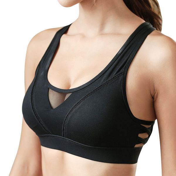gym clothing women's adjustable lightly padded racerback high impact sports bra push up side hollow out mesh insert yoga running, White;black
gym clothing women's adjustable lightly padded racerback high impact sports bra push up side hollow out mesh insert yoga running, White;black