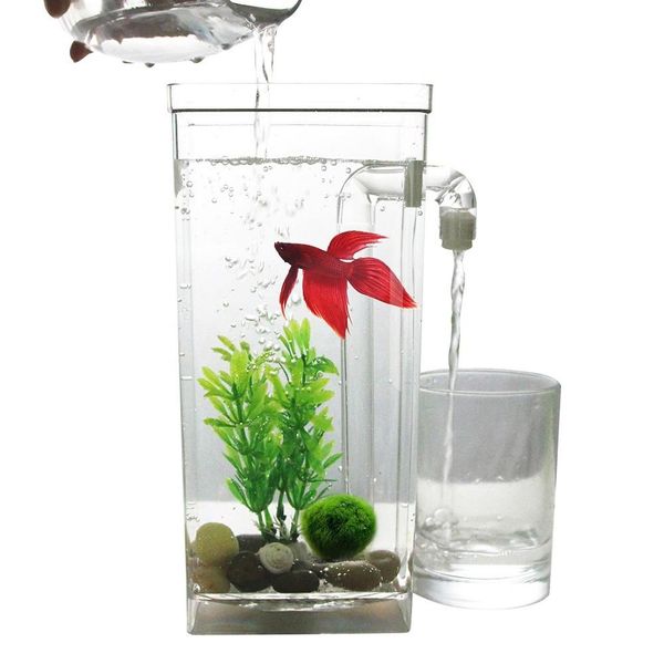 adeeing самоочистка пластикового fish tank desktop aquarium betta fishbowl для офиса home decor
adeeing самоочистка пластикового fish tank desktop aquarium betta fishbowl для офиса home decor