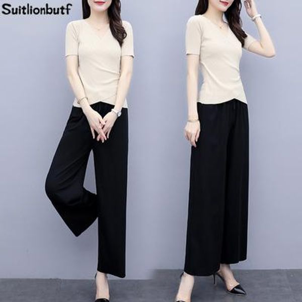 elegant l-4xl plus size two piece set women knitted pullover v-neck ropa mujer elastic waist wide leg pants ensemble femme, White
elegant l-4xl plus size two piece set women knitted pullover v-neck ropa mujer elastic waist wide leg pants ensemble femme, White