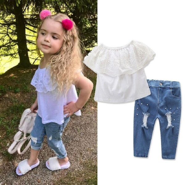zx toddler baby girls off shoulder tops рваные джинсы жемчужная одежда 2шт наряды, White
zx toddler baby girls off shoulder tops рваные джинсы жемчужная одежда 2шт наряды, White