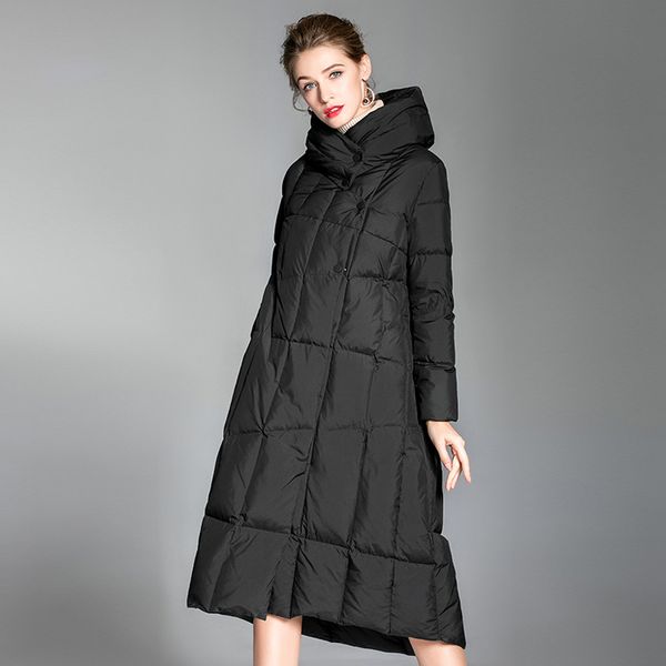 down jacket female 2019 new long section thick fashion brand ladies down jacket winter warm, Black
down jacket female 2019 new long section thick fashion brand ladies down jacket winter warm, Black