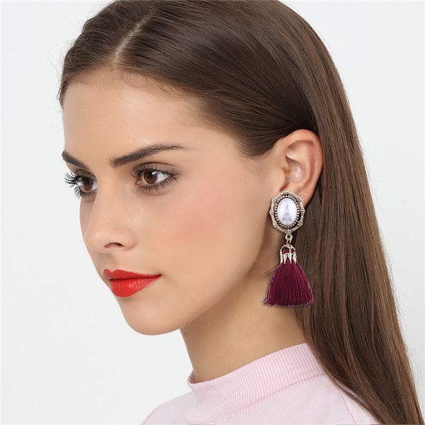 new bohemian long fringe tassel earrings for women enthic pearl dangle earring summer style pendientes oorbellen xd, Silver
new bohemian long fringe tassel earrings for women enthic pearl dangle earring summer style pendientes oorbellen xd, Silver