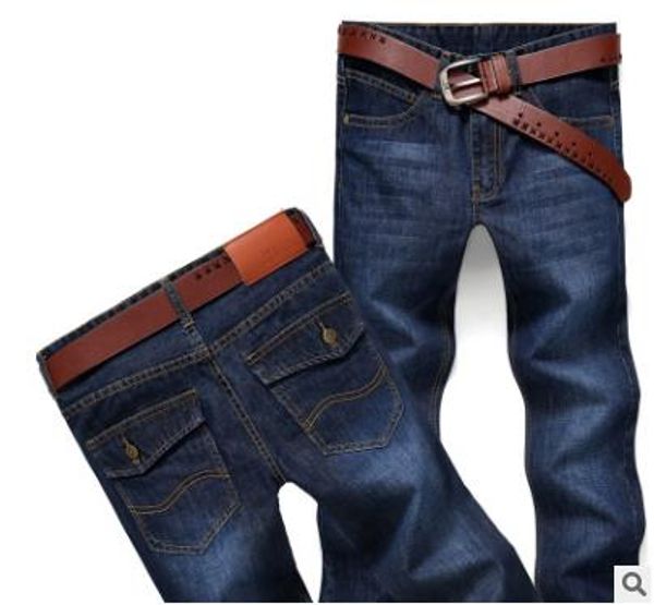 new men black straight jeans men's fashion jeans men autumn clothes new fashion men's ripped pants, Blue