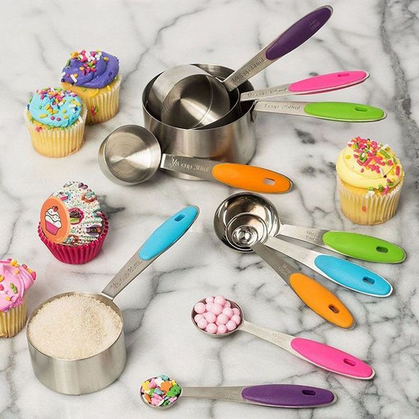 10 pcs professional grade spoons set and stainless steel measuring cups with soft silicone handles for easy grip other kitchen tools
10 pcs professional grade spoons set and stainless steel measuring cups with soft silicone handles for easy grip other kitchen tools
