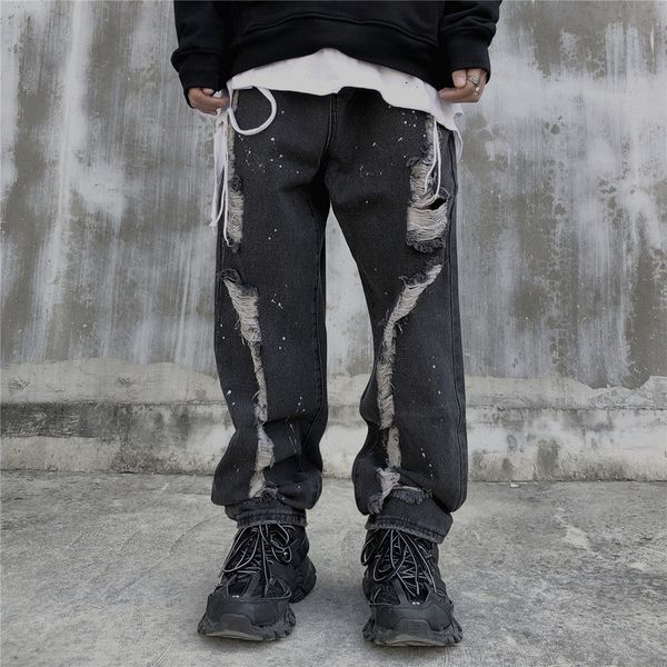 moruancle mens destroyed hip hop jeans pants with holes hi street ripped denim trousers loose fit baggy distressed jeans, Blue
moruancle mens destroyed hip hop jeans pants with holes hi street ripped denim trousers loose fit baggy distressed jeans, Blue