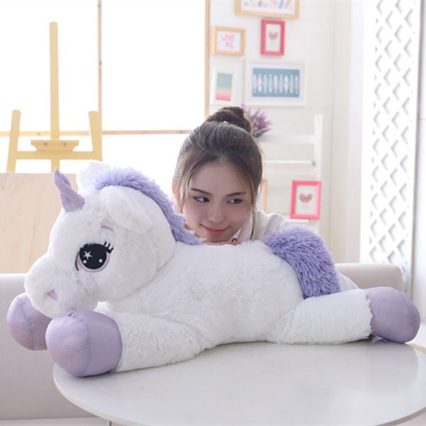 

giant 110/60cm unicorn plush toy soft stuffed popular cartoon unicorn doll animal horse toy toys for children girls