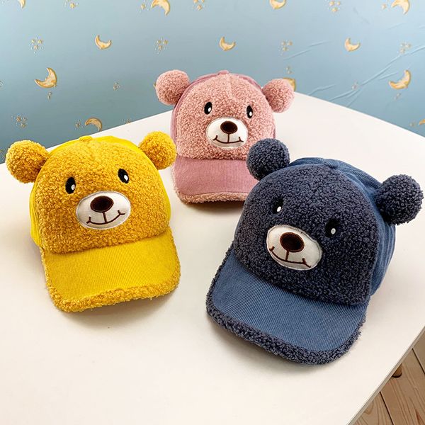 new autumn winter kids baseball cap hat children small bell cartoon bear peaked cap boys girls ball cap hats 15237, Yellow
new autumn winter kids baseball cap hat children small bell cartoon bear peaked cap boys girls ball cap hats 15237, Yellow