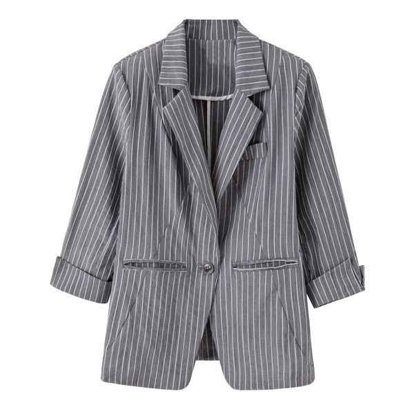 women's suits & blazers small suit woman 2021 autumn button single short leisure time vertical stripe loose coat, White;black
women's suits & blazers small suit woman 2021 autumn button single short leisure time vertical stripe loose coat, White;black