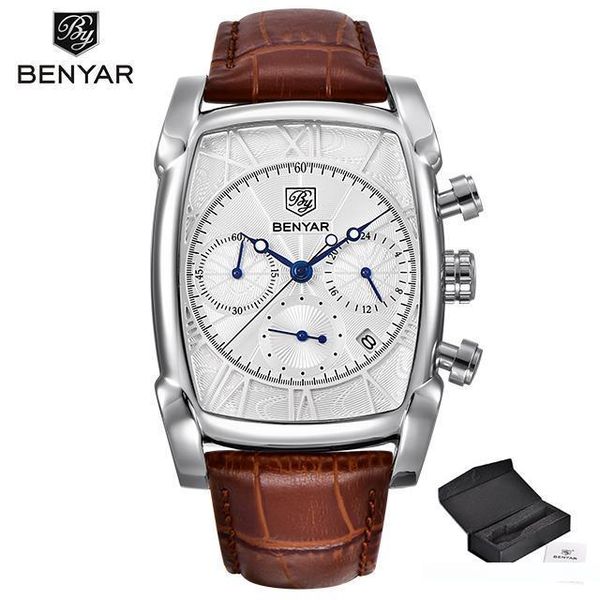 2020 benyar pilot men watches square dial male sport quartz watch waterproof clock relogio masculino, Slivery;brown
2020 benyar pilot men watches square dial male sport quartz watch waterproof clock relogio masculino, Slivery;brown