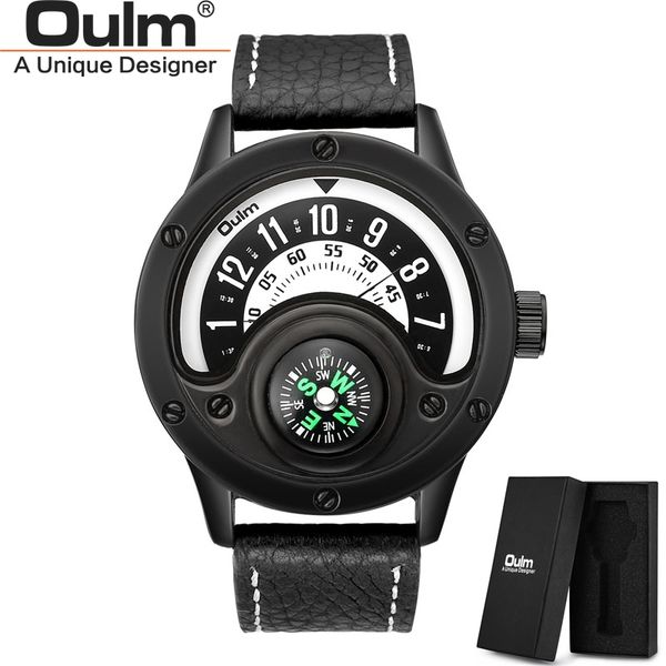 oulm hp3880 sport watches men big size quartz watch decorative compass men's leather strap casual wristwatches, Slivery;brown
oulm hp3880 sport watches men big size quartz watch decorative compass men's leather strap casual wristwatches, Slivery;brown