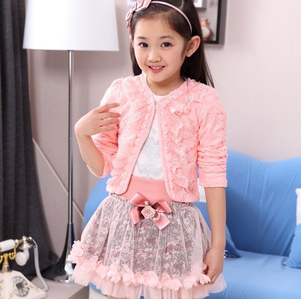 2020 children's clothing spring female girl princess dress lace embroidered skirt piece set coat+tshirt+dress set ing, White
2020 children's clothing spring female girl princess dress lace embroidered skirt piece set coat+tshirt+dress set ing, White