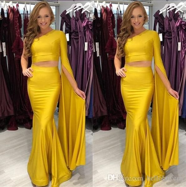 2019 new two pieces yellow mermaid prom dresses long evening gowns dresses evening wear arabic dresses yousef aljasmi party, Black;red
2019 new two pieces yellow mermaid prom dresses long evening gowns dresses evening wear arabic dresses yousef aljasmi party, Black;red