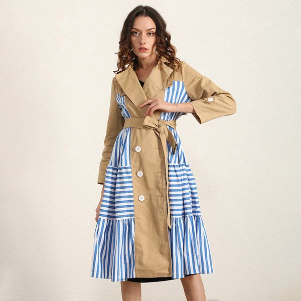 patchwork striped hit color women's windbreaker notched long sleeve high waist sashes coat female 2020 autumn new, Tan;black
patchwork striped hit color women's windbreaker notched long sleeve high waist sashes coat female 2020 autumn new, Tan;black