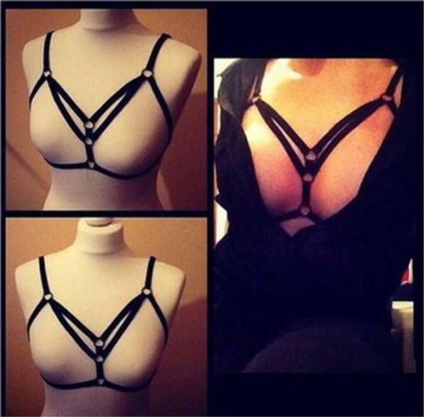 women's transparency bandage crop black spaghetti strap erotic cami bra hollow out triangle bralette, Black;white
women's transparency bandage crop black spaghetti strap erotic cami bra hollow out triangle bralette, Black;white