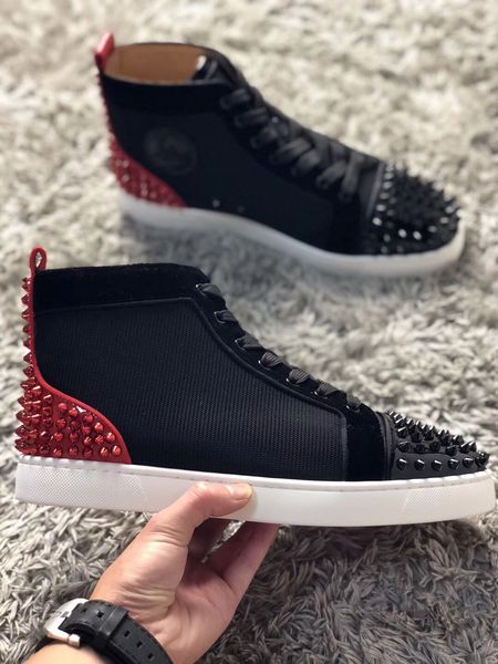 fashion luxury red bottom spikes ii sneaker high red sole studded casual walking party wedding dress, Black
fashion luxury red bottom spikes ii sneaker high red sole studded casual walking party wedding dress, Black