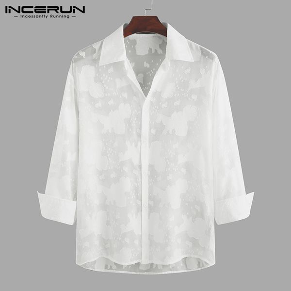 men mesh shirt long sleeve lapel loose party nightclub 2020 transparent blouse streetwear fashion camisa masculina incerun, White;black
men mesh shirt long sleeve lapel loose party nightclub 2020 transparent blouse streetwear fashion camisa masculina incerun, White;black