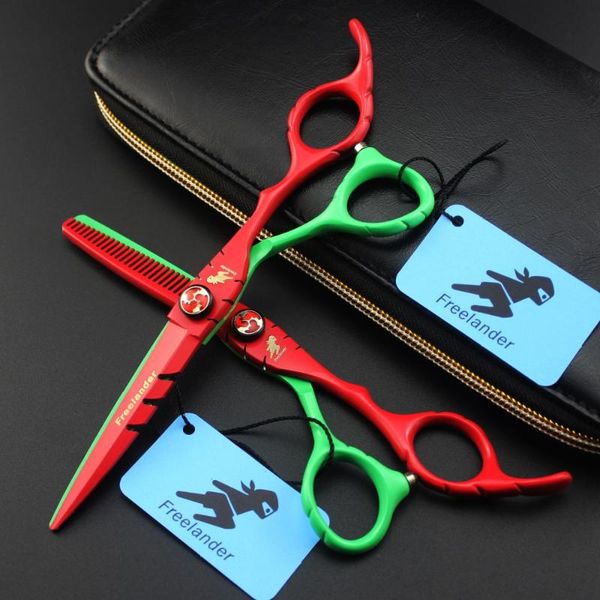 6.0 inch red green paint jewel three teeth sword back hairdressing scissors to create a fashion styling tool
6.0 inch red green paint jewel three teeth sword back hairdressing scissors to create a fashion styling tool