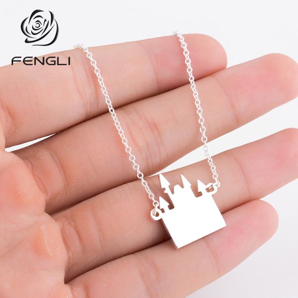 fengli shining castle chain pendants necklaces women classic stainless steel handmade king city jewelry party accessories, Silver
fengli shining castle chain pendants necklaces women classic stainless steel handmade king city jewelry party accessories, Silver