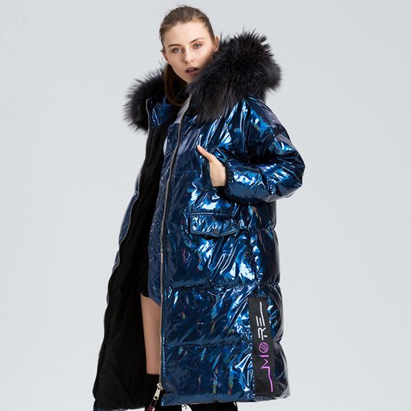 winter long down jacket female laser glossy down coats women thicken jacket hooded parka raccoon fur collar female warm outwear, Black
winter long down jacket female laser glossy down coats women thicken jacket hooded parka raccoon fur collar female warm outwear, Black