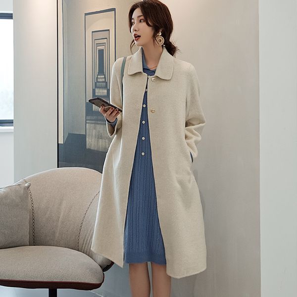 litvriyh women coat long sleeve turn-down collar coat women cardigan double-sided fabric overcoat long style female clothes, Black
litvriyh women coat long sleeve turn-down collar coat women cardigan double-sided fabric overcoat long style female clothes, Black