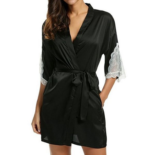 women satin nightdress silk lace lingerie nightgown sleepwear robe, Black;red
women satin nightdress silk lace lingerie nightgown sleepwear robe, Black;red