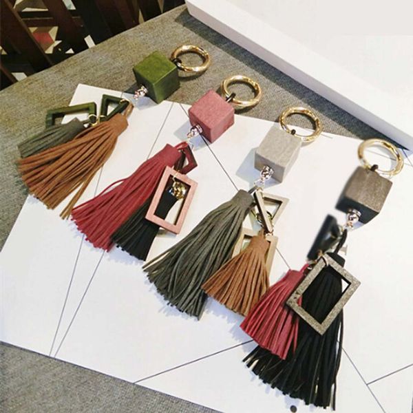fashion casual wooden block pu leather tassels women keychain bag pendant alloy car key chain ring holder retro jewelry, Silver
fashion casual wooden block pu leather tassels women keychain bag pendant alloy car key chain ring holder retro jewelry, Silver