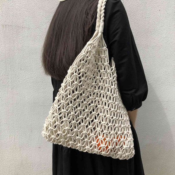 abdb-fashion popular woven bag mesh rope weaving tie buckle reticulate hollow bag no lined net shoulder bag
abdb-fashion popular woven bag mesh rope weaving tie buckle reticulate hollow bag no lined net shoulder bag
