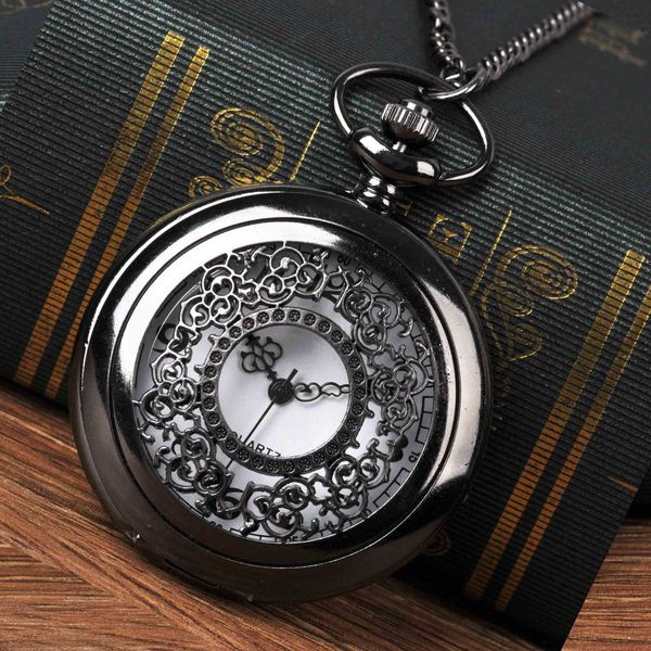 quartz pocket watch vintage classic black large pocket watches white flower perspective quartz watch with necklace, Slivery;golden
quartz pocket watch vintage classic black large pocket watches white flower perspective quartz watch with necklace, Slivery;golden