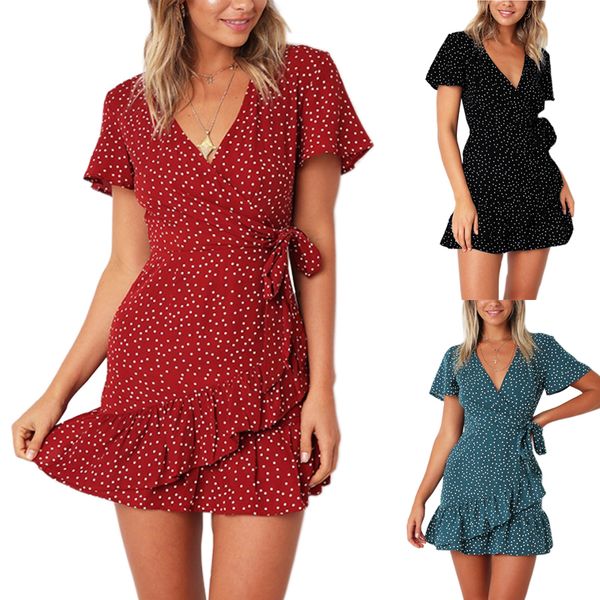 irregular deep v-neck party casual chiffon dress women summer mini dress short bow plue size red vintage polka dot dresses 2019, Black;gray
irregular deep v-neck party casual chiffon dress women summer mini dress short bow plue size red vintage polka dot dresses 2019, Black;gray