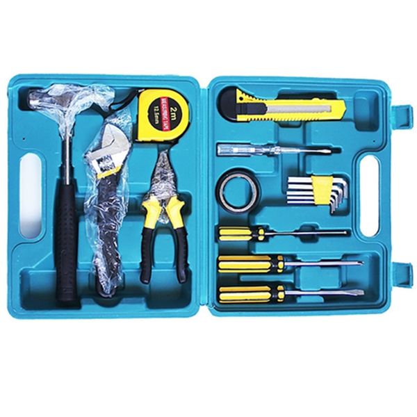 hand tool set general household hand tool kit with plastic toolbox storage case hammer plier screwdriver knife
hand tool set general household hand tool kit with plastic toolbox storage case hammer plier screwdriver knife