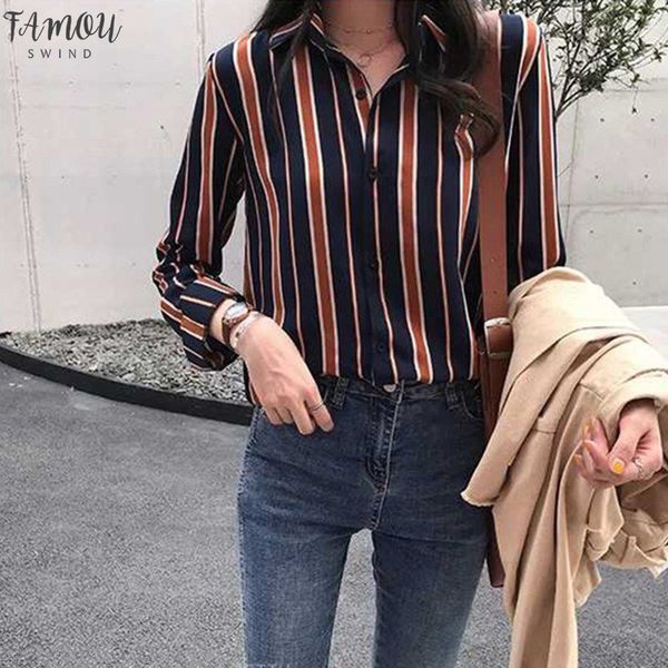 womens clothing 2020 fashion women striped print loose long sleeve lapel blouse vintage long sleeve casual shirt, White
womens clothing 2020 fashion women striped print loose long sleeve lapel blouse vintage long sleeve casual shirt, White