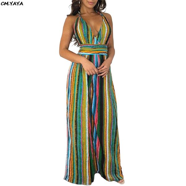 2019 summer women colorful stripes halter v-neck open back beach boho straight jumpsuits club night playsuit romper 58250, Black;white
2019 summer women colorful stripes halter v-neck open back beach boho straight jumpsuits club night playsuit romper 58250, Black;white