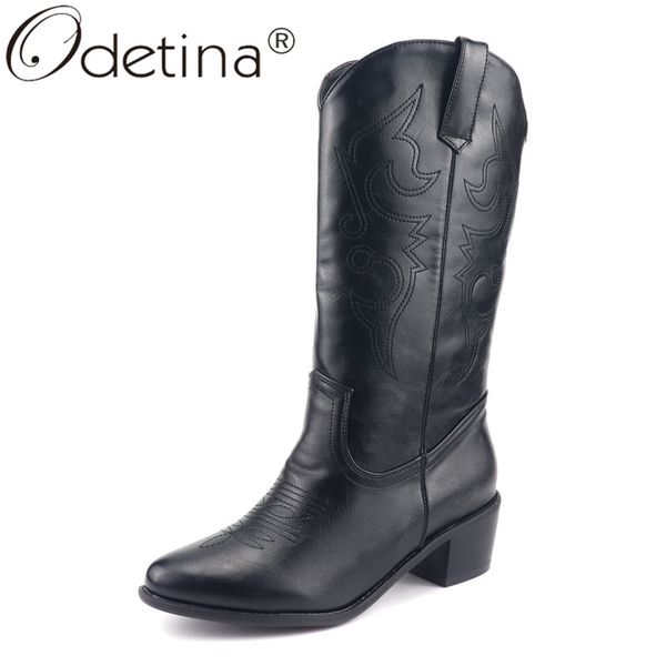 odetina women embroidered cowgirl winter mid calf boots ladies classic pull on western chunky mid heel pointed toe casual boots, Black
odetina women embroidered cowgirl winter mid calf boots ladies classic pull on western chunky mid heel pointed toe casual boots, Black