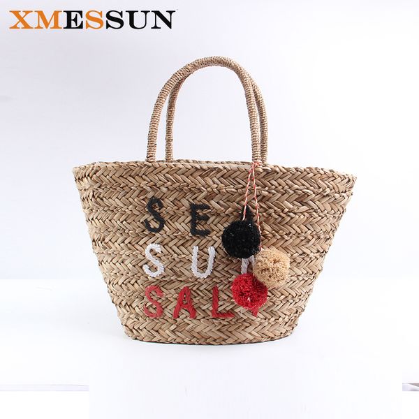 new natural hand-woven big straw bag summer straw women shoulder bag pom pom beach holiday ladies tote large handbag ins e39
new natural hand-woven big straw bag summer straw women shoulder bag pom pom beach holiday ladies tote large handbag ins e39