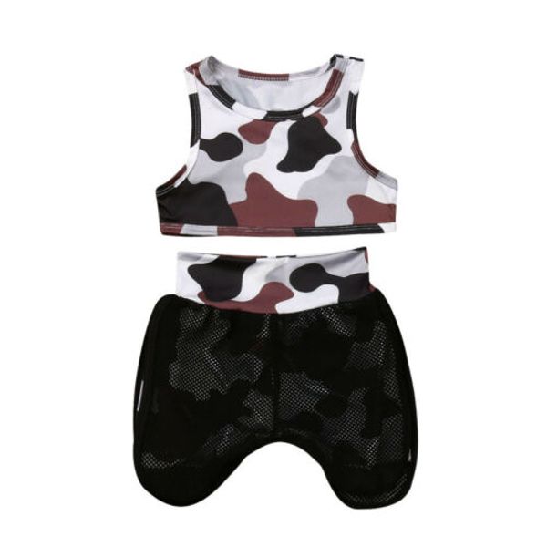 2019 toddler girl outfits camouflage sleeveless vest +mesh shorts summer clothes outfit children set girls sets clothing girls outfit, White
2019 toddler girl outfits camouflage sleeveless vest +mesh shorts summer clothes outfit children set girls sets clothing girls outfit, White