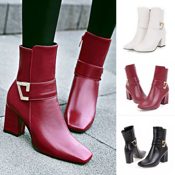 leather elegant boots for ladies fashion pure color square toe zipper boots square root heels vintage women punk, Black
leather elegant boots for ladies fashion pure color square toe zipper boots square root heels vintage women punk, Black