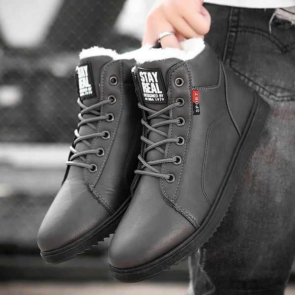 waterproof men's winter boots with fur shoes for men 2019 casual ankle boots short plush cotton durable outsole size 39-44, Black
waterproof men's winter boots with fur shoes for men 2019 casual ankle boots short plush cotton durable outsole size 39-44, Black
