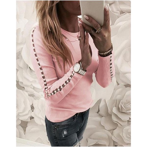 hollow out pearl shirts autumn slim fitness blouses women elegant long sleeve pullovers pink gray blusas female 2019, White
hollow out pearl shirts autumn slim fitness blouses women elegant long sleeve pullovers pink gray blusas female 2019, White
