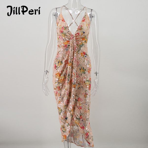 jillperi new women floral sequin midi dress high waist stretch v neck outfit evening party wear front cross dress vestidos, Black;gray
jillperi new women floral sequin midi dress high waist stretch v neck outfit evening party wear front cross dress vestidos, Black;gray