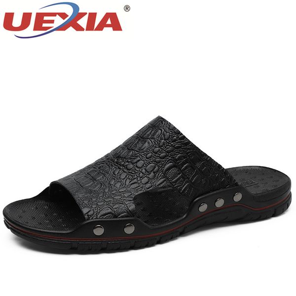 uexia men slippers summer flat 2019 summer man shoes breathable beach slippers split leather flip flops mens size 38-48, Black
uexia men slippers summer flat 2019 summer man shoes breathable beach slippers split leather flip flops mens size 38-48, Black