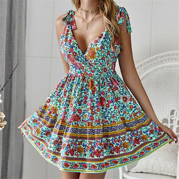 women summer dress floral printed strap backless casual dresses ladies summer holiday beach short mini dress deep v-neck dresses, Black;gray
women summer dress floral printed strap backless casual dresses ladies summer holiday beach short mini dress deep v-neck dresses, Black;gray